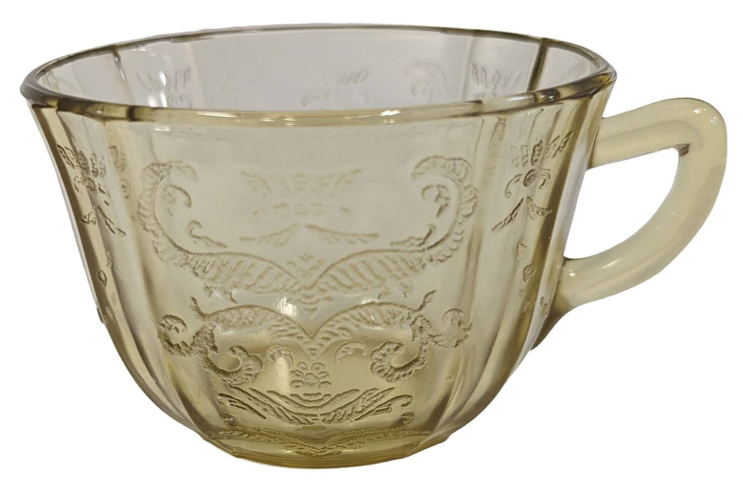 Madrid Federal Glass- 12 Coffee/Tea Cup and Saucers Sets - Plus, 12 Single Saucers - All Sold Individuallys