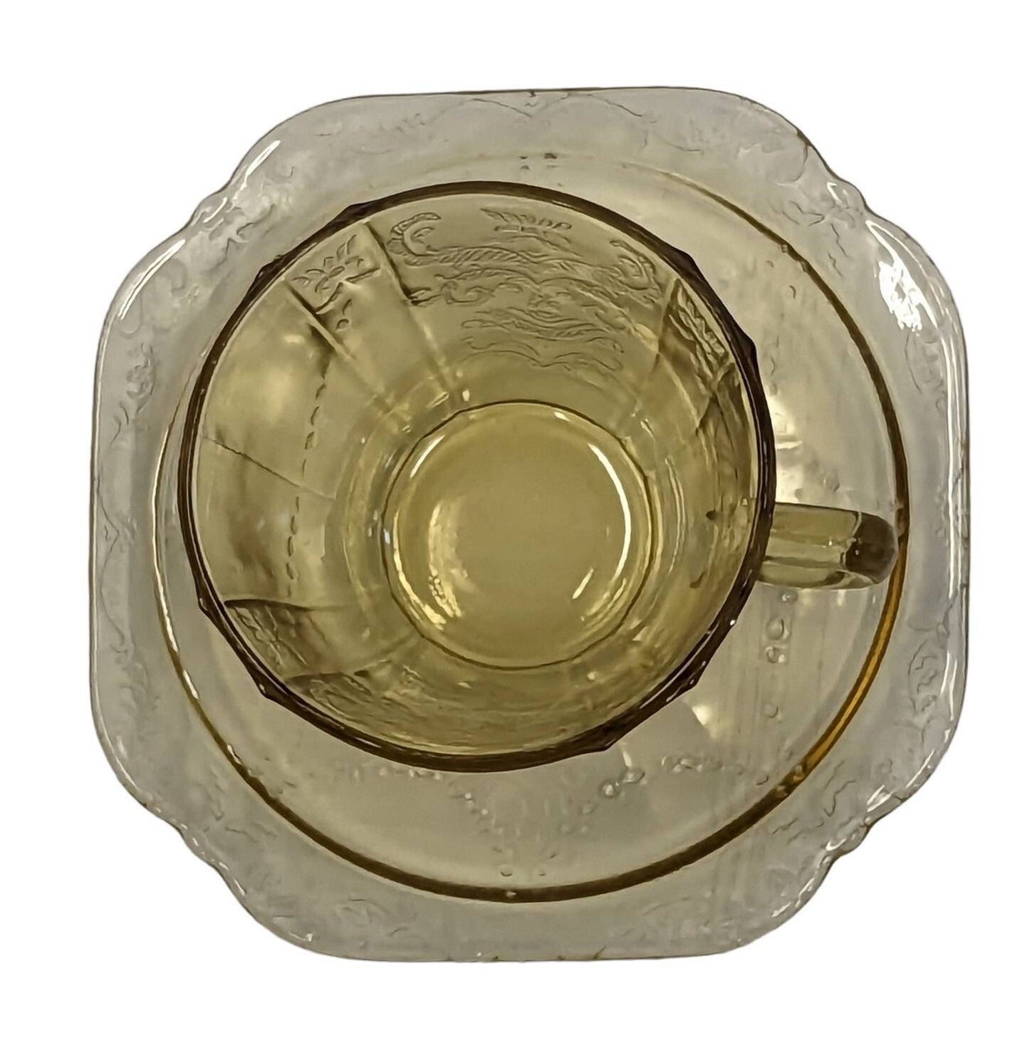 Madrid Federal Glass- 12 Coffee/Tea Cup and Saucers Sets - Plus, 12 Single Saucers - All Sold Individuallys