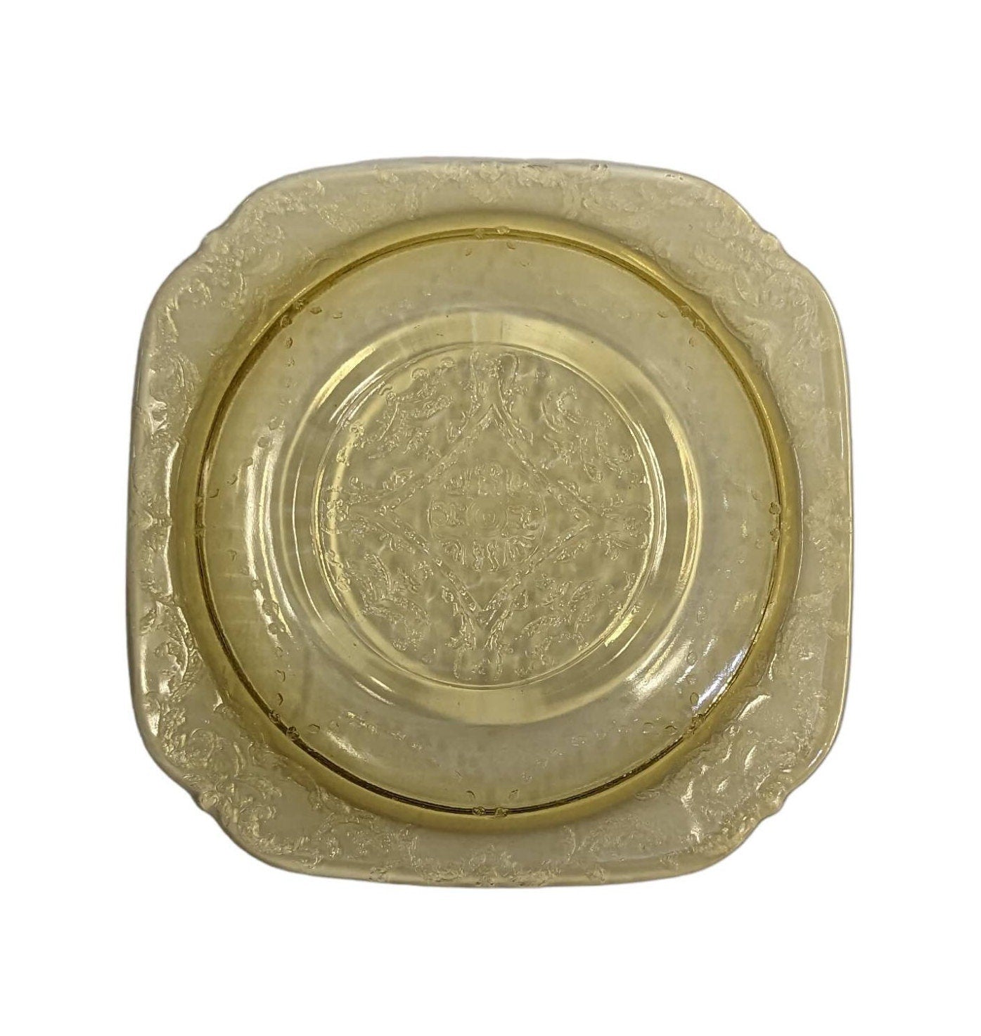 Madrid Amber Federal Glass 6" Bread / Dessert Plates, 12 Sold Separately - 1930s originals