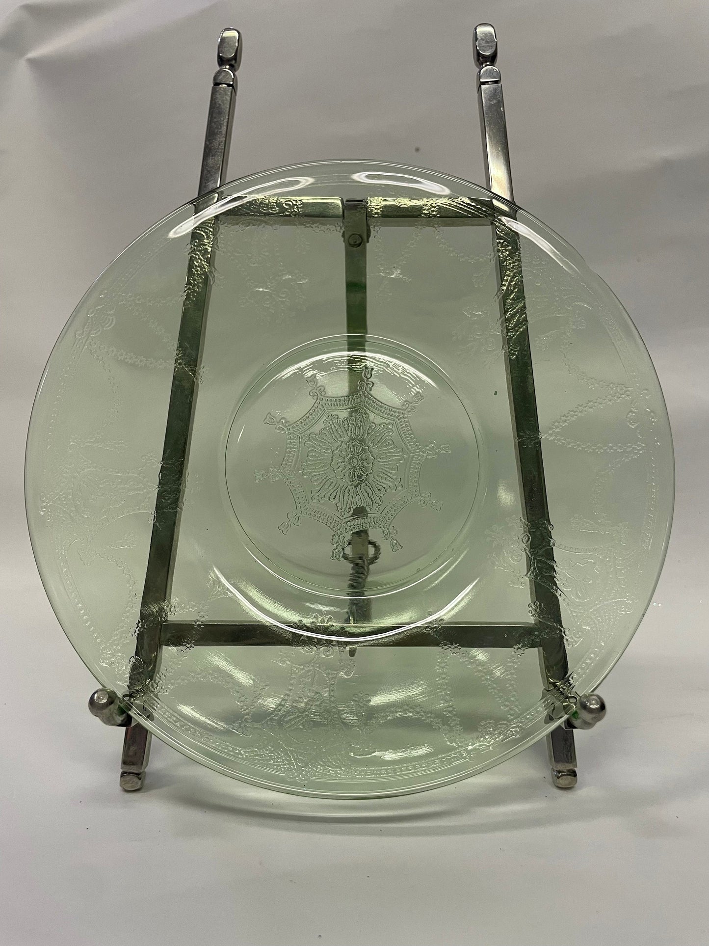 Bread and Butter Plate - Anchor Hocking Green Depression Glass - Cameo Ballerina Pattern Plate - Beautiful condition