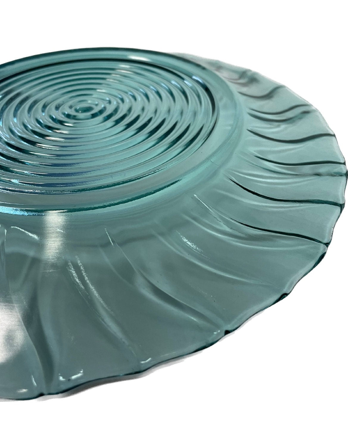 Dinner - Plate Swirl Ultramarine - Jeannette Glass - Depression Glass