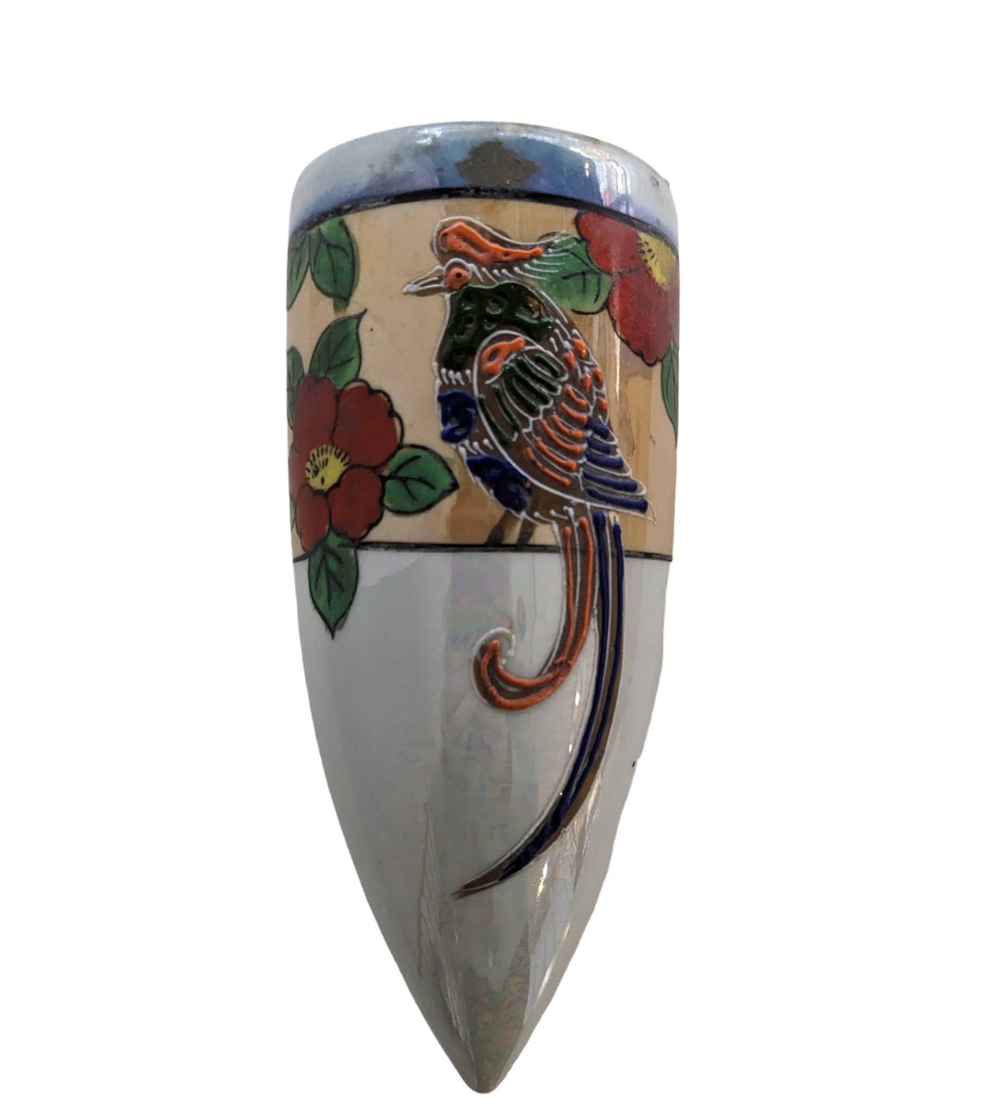 Colorful Bird on Luster Wall Pockets- Sold Individually
