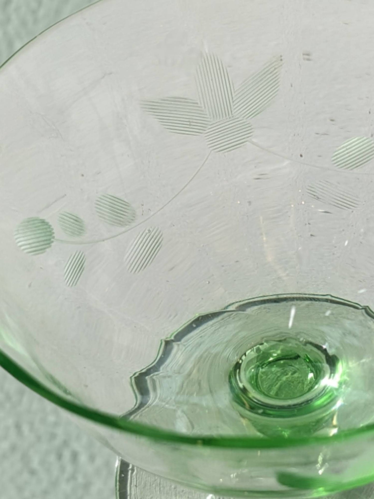 Uranium Glass Stemmed Compote or Dessert (single Glass, sold Individually) - Green Depression stemmed Glass
