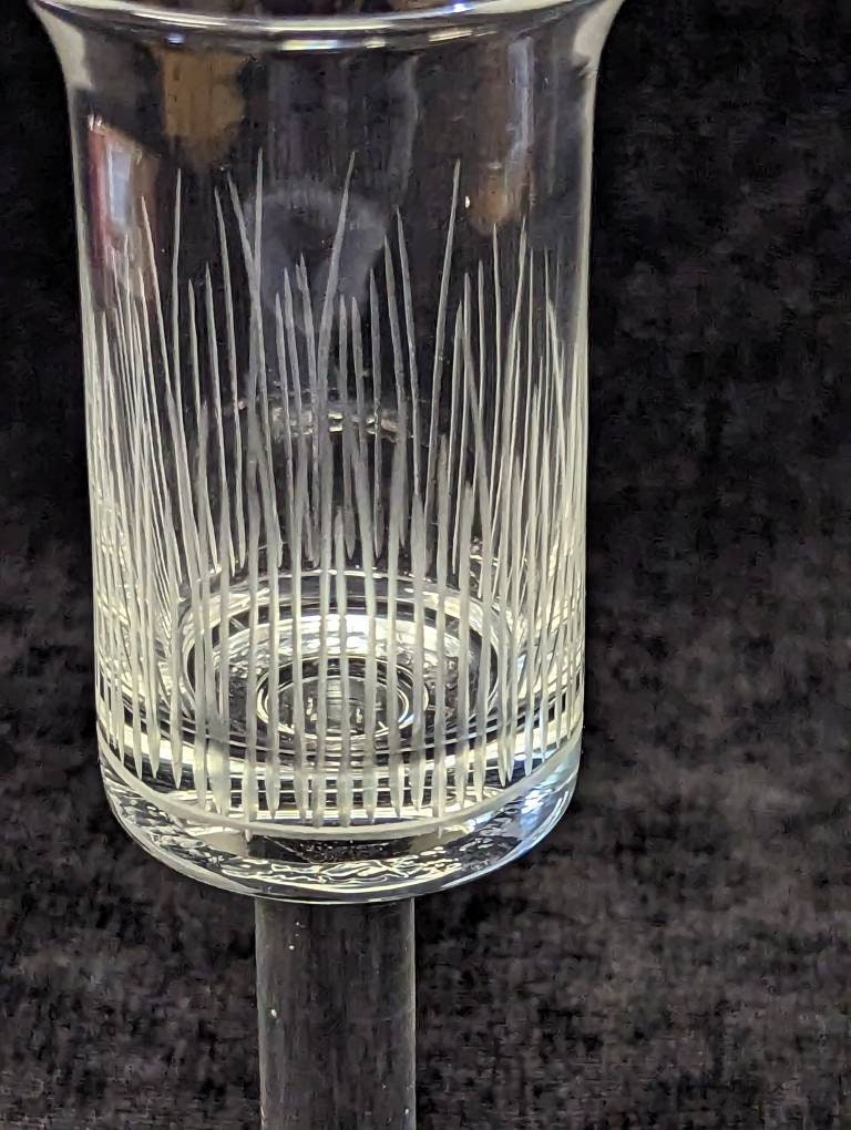 Liqueur Cocktail Engraved Flutes (set of 2) Swedish Style Thick Stems