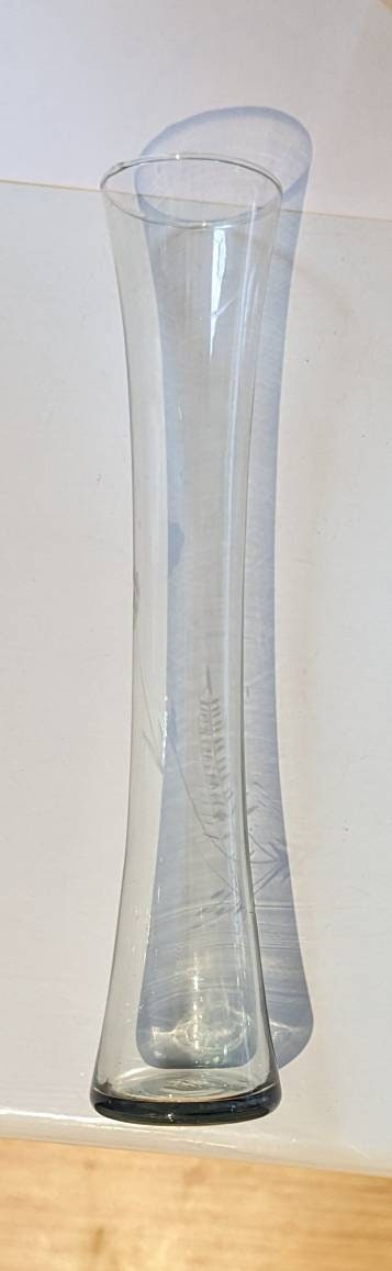 9.75" Tall Engraved Glass Vase - Contemporary Swedish Design