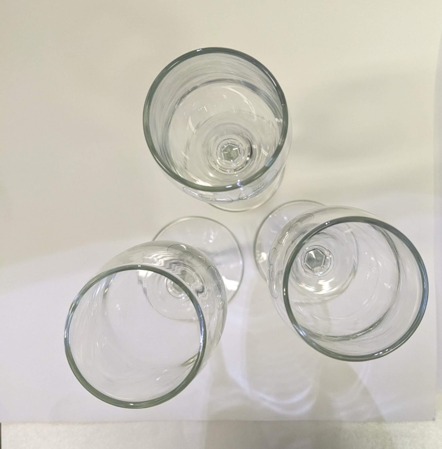 Fancy Champagne Flutes/glasses- (Faceted Stems with Six Sides) 3 SOLD INDIVIDUALLY - Wedding Flutes