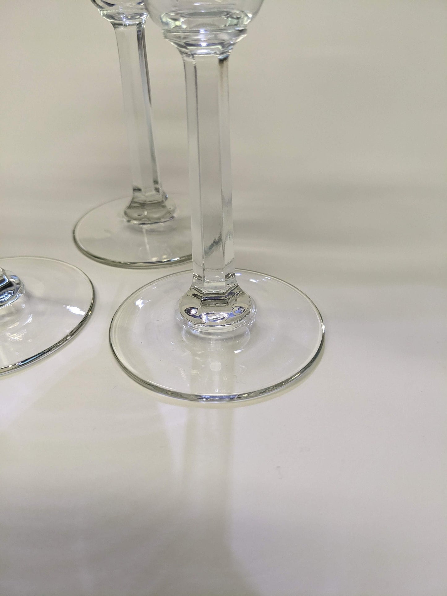 Fancy Champagne Flutes/glasses- (Faceted Stems with Six Sides) 3 SOLD INDIVIDUALLY - Wedding Flutes