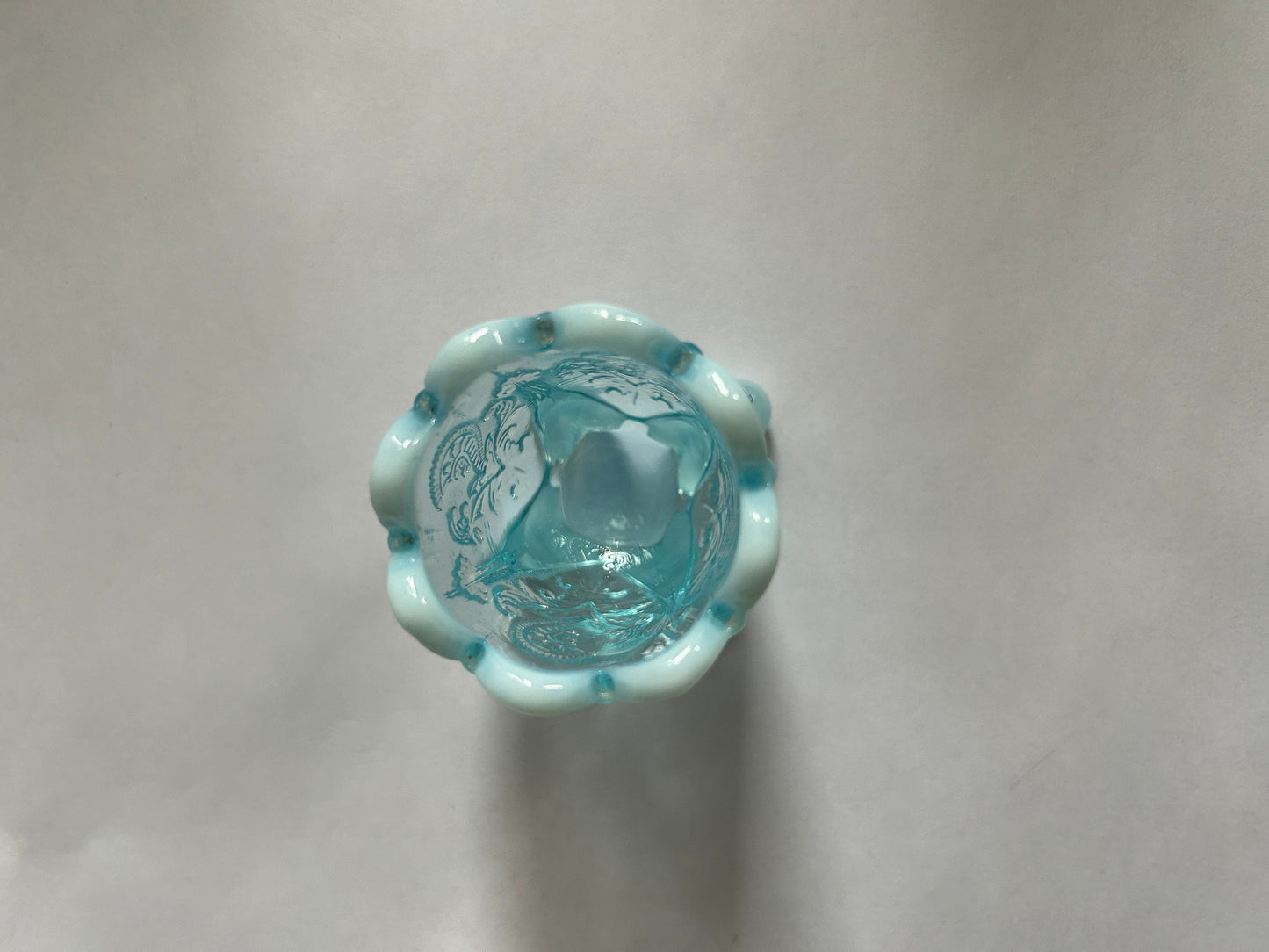 Fenton Daisy Blue Opalescent Glass Toothpick Holders - Ring Caches - 2 sold individually - Wedding or Shower Gift