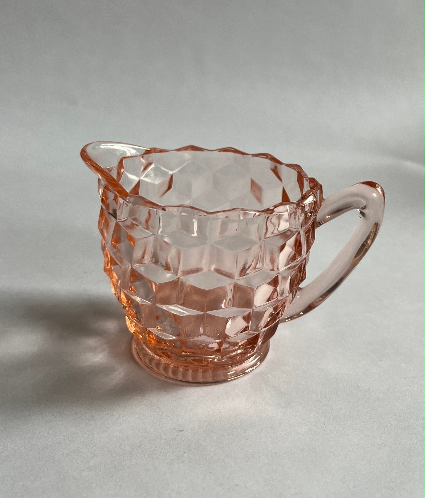 Jeannette Glass Co - Pink Windsor Diamond - Creamer Pitcher - Jeannette Glass Company - Depression Glass