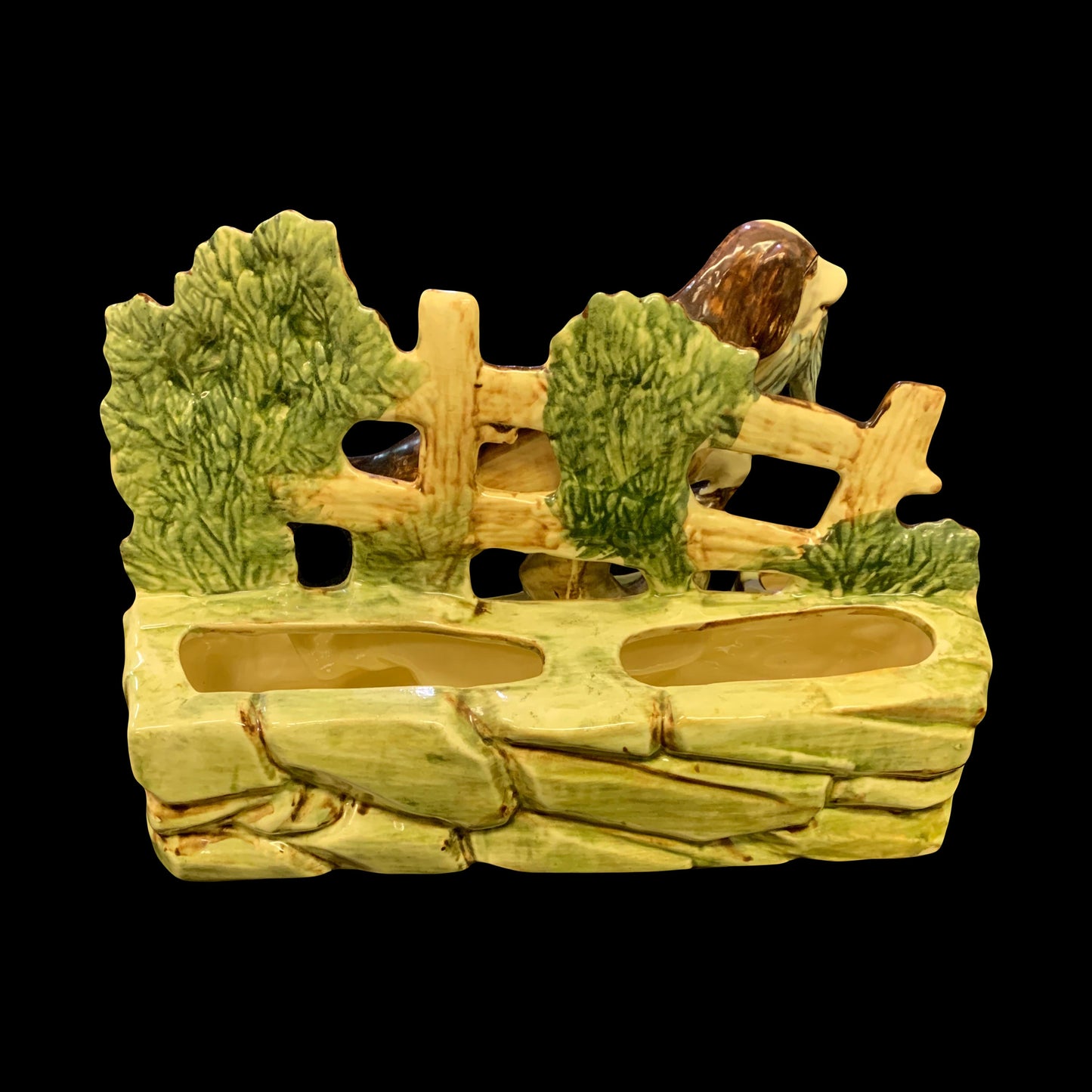 RARE Large Hunting Dog McCoy Pottery Planter - Large McCoy English Setter with Bird Planter