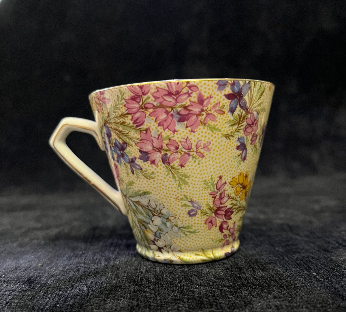 Lord Nelson Ware "Heather" - Chintz Cup And Saucer - Vintage - Chintz Tea Cup Set Mid Century Chintz