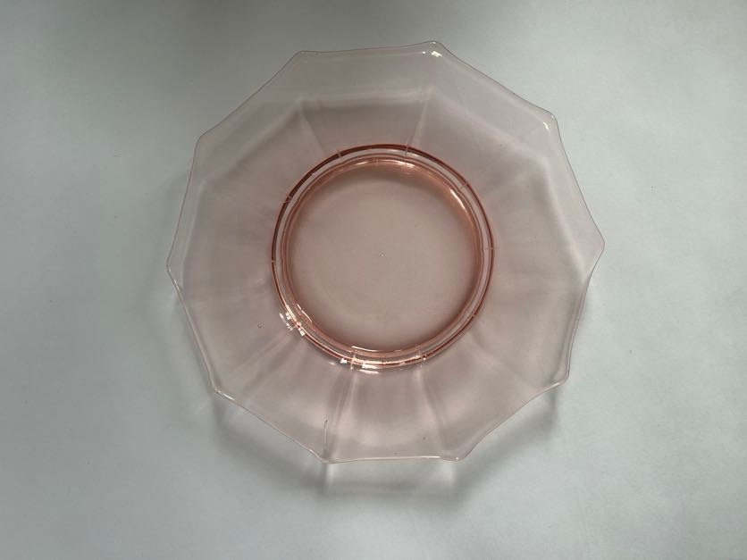 Cambridge Pink Decagon 8" Depression Glass Plates - 4 Sold Individually - Pink Cambridge Glass Plates - Elegant Decagon Pink Plates