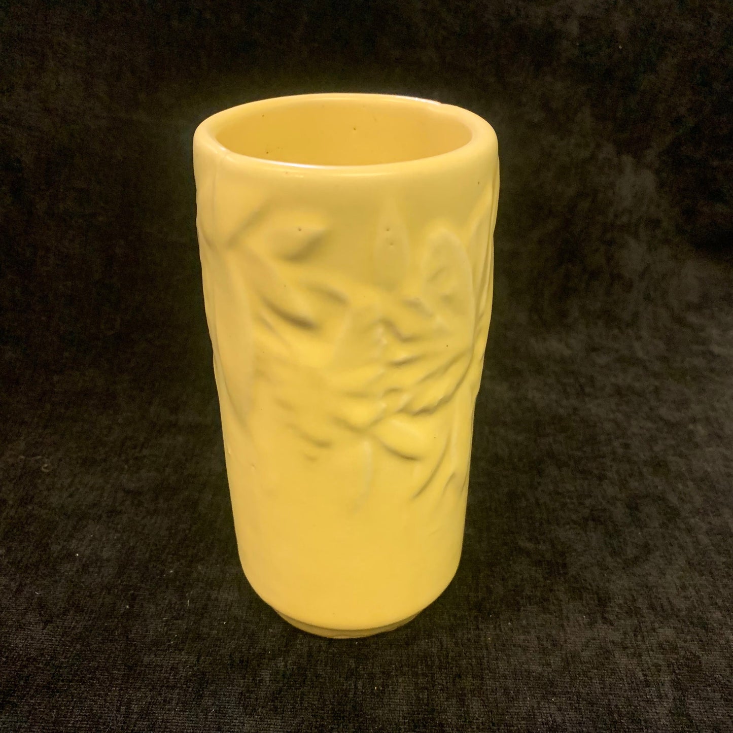 Matte Yellow Nelson McCoy Butterfly Vase - Small Pale Yellow Ceramic Vase - Popular McCoy Pottery - 6 inch Butterfly Vase