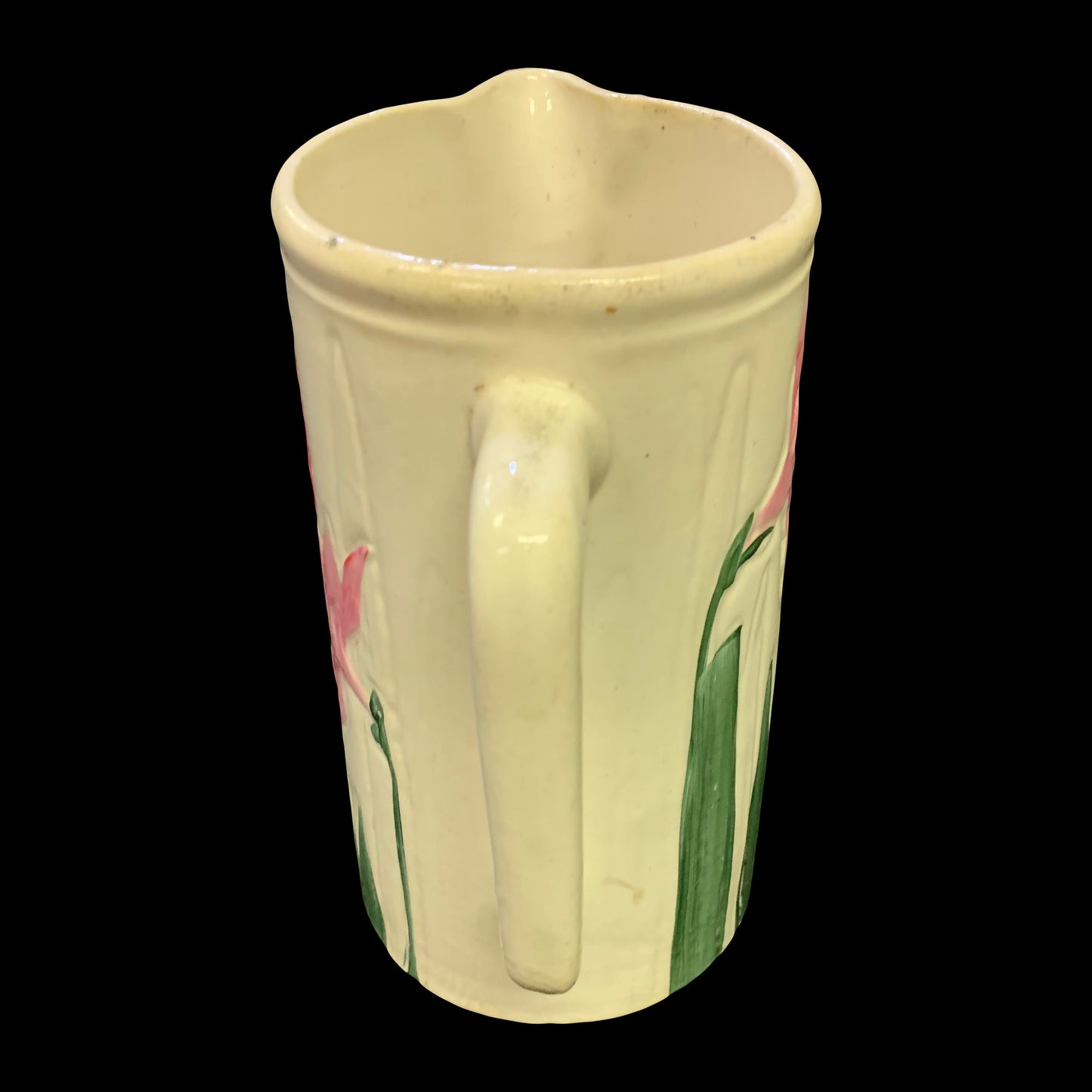 Avon Faience, Pink Daffodil Pitcher - Ceramic Pitcher with Pink Daffodils the Perfect Vase