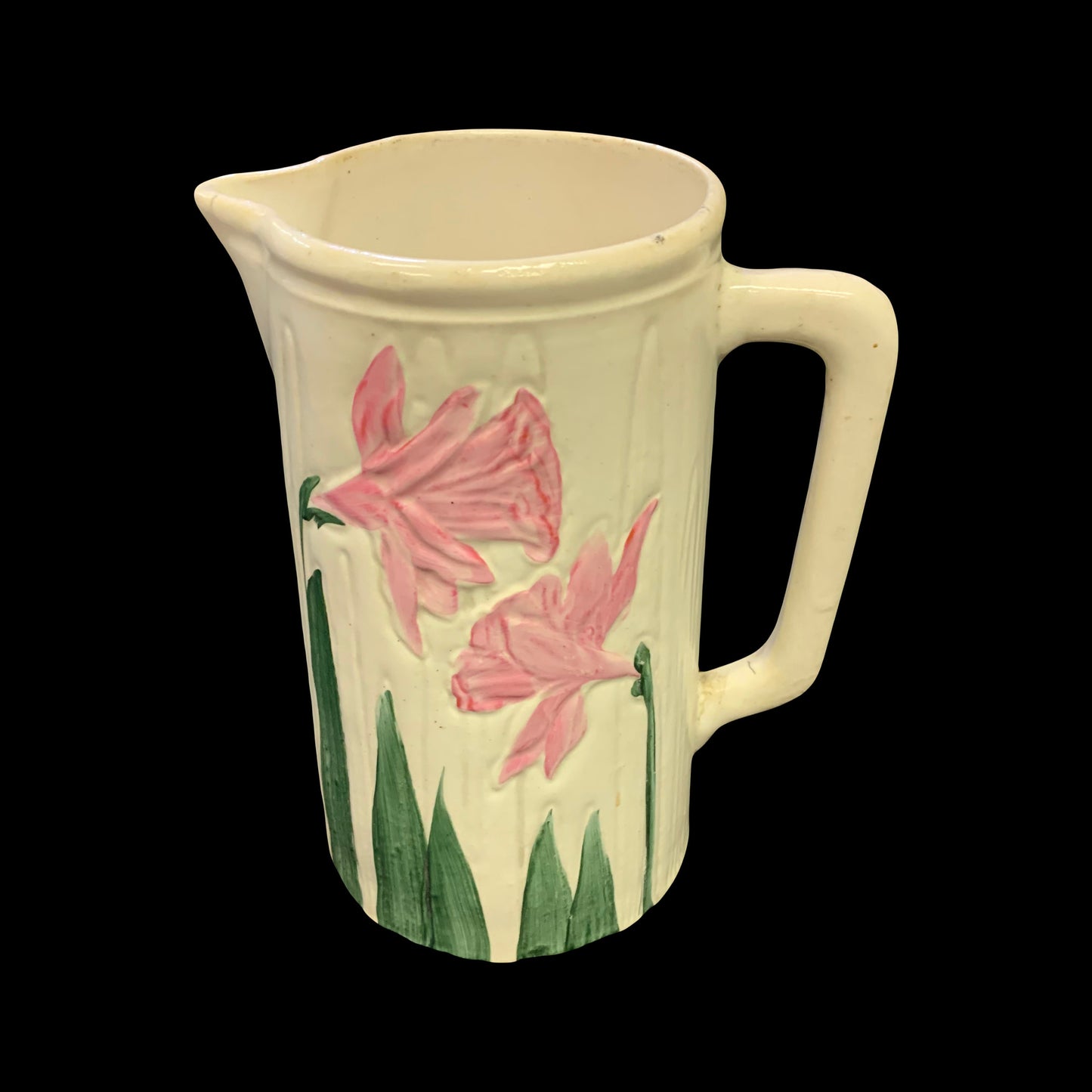 Avon Faience, Pink Daffodil Pitcher - Ceramic Pitcher with Pink Daffodils the Perfect Vase