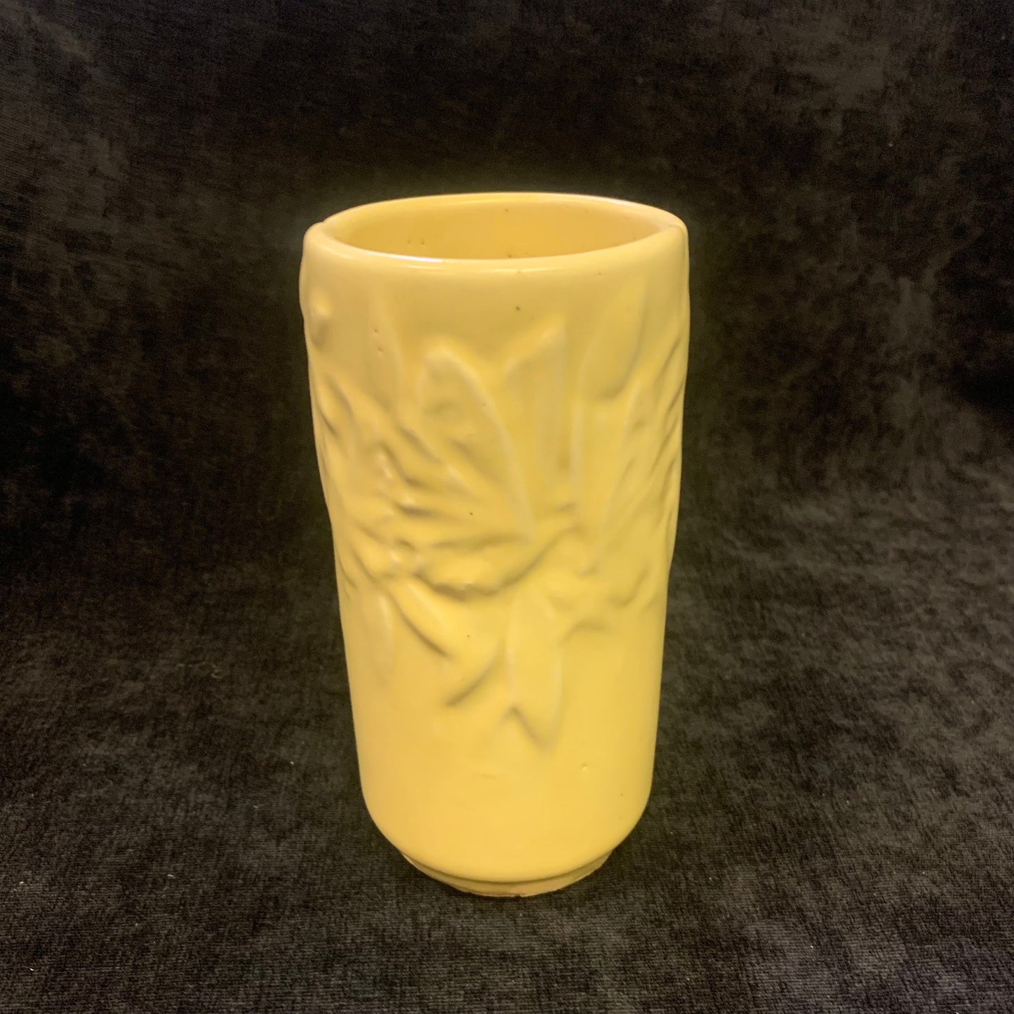 Matte Yellow Nelson McCoy Butterfly Vase - Small Pale Yellow Ceramic Vase - Popular McCoy Pottery - 6 inch Butterfly Vase