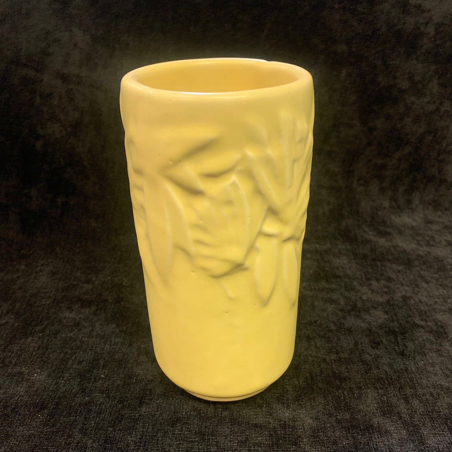 Matte Yellow Nelson McCoy Butterfly Vase - Small Pale Yellow Ceramic Vase - Popular McCoy Pottery - 6 inch Butterfly Vase