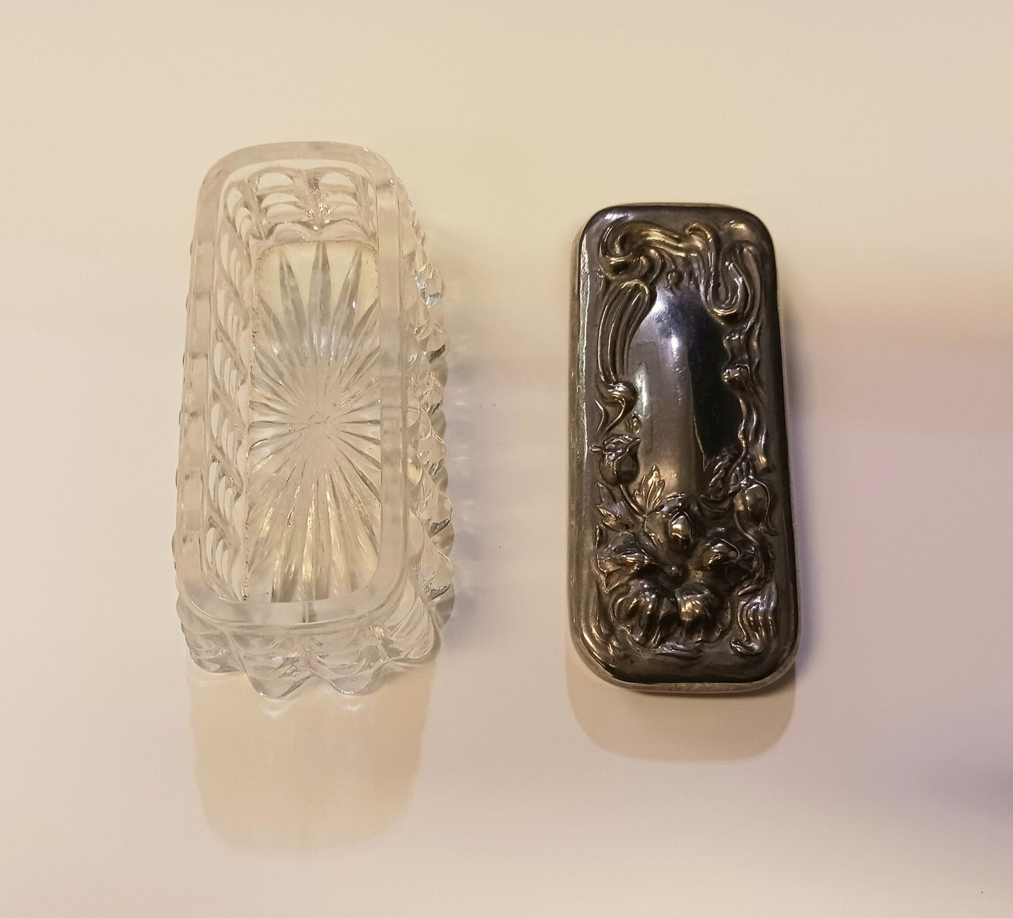 Vintage 1904 Fostoria Buttress Trinket Box - Art Nouveau Crystal Cut Glass