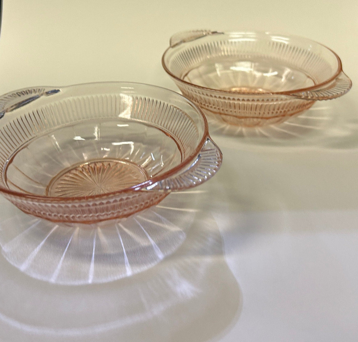 Coronation Pattern Custard/Fruit Bowls - Anchor Hocking Pink Depression Glass - 5.5 inch - 3 Sold Individually