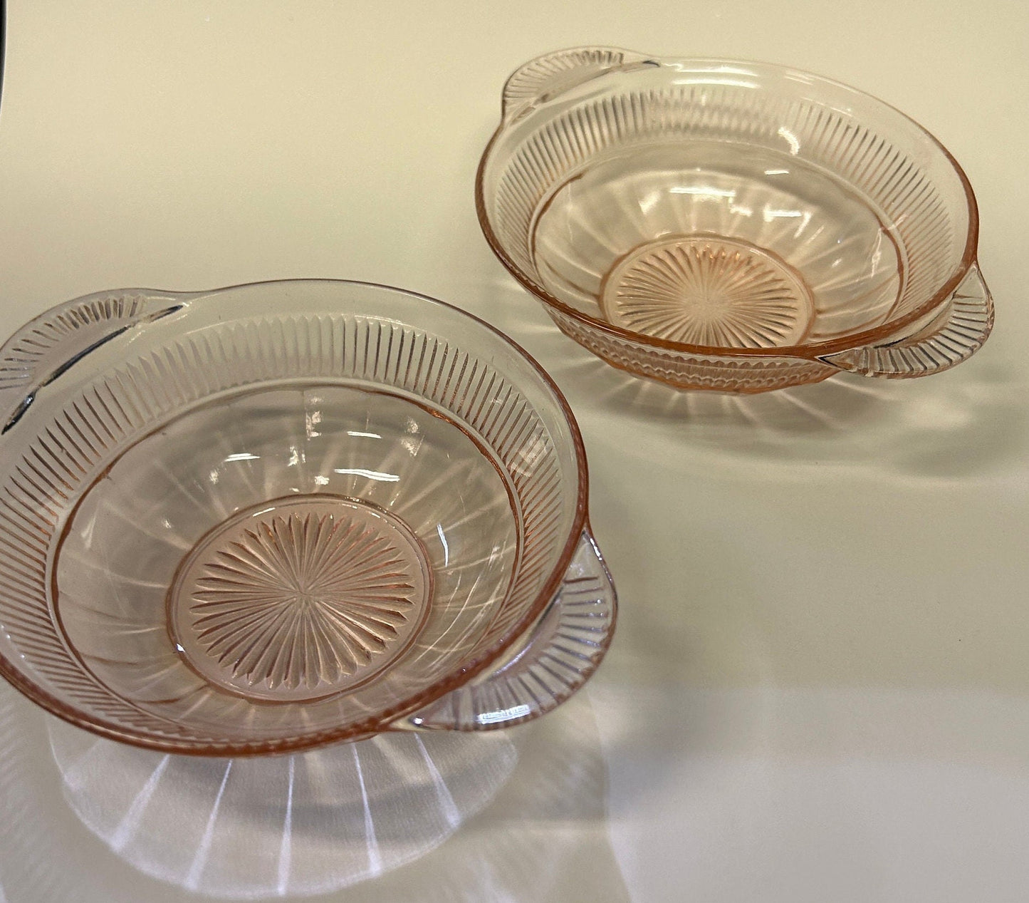 Coronation Pattern Custard/Fruit Bowls - Anchor Hocking Pink Depression Glass - 5.5 inch - 3 Sold Individually