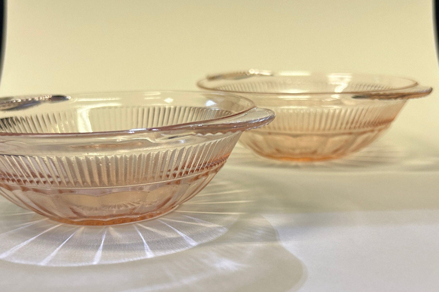 Coronation Pattern Custard/Fruit Bowls - Anchor Hocking Pink Depression Glass - 5.5 inch - 3 Sold Individually