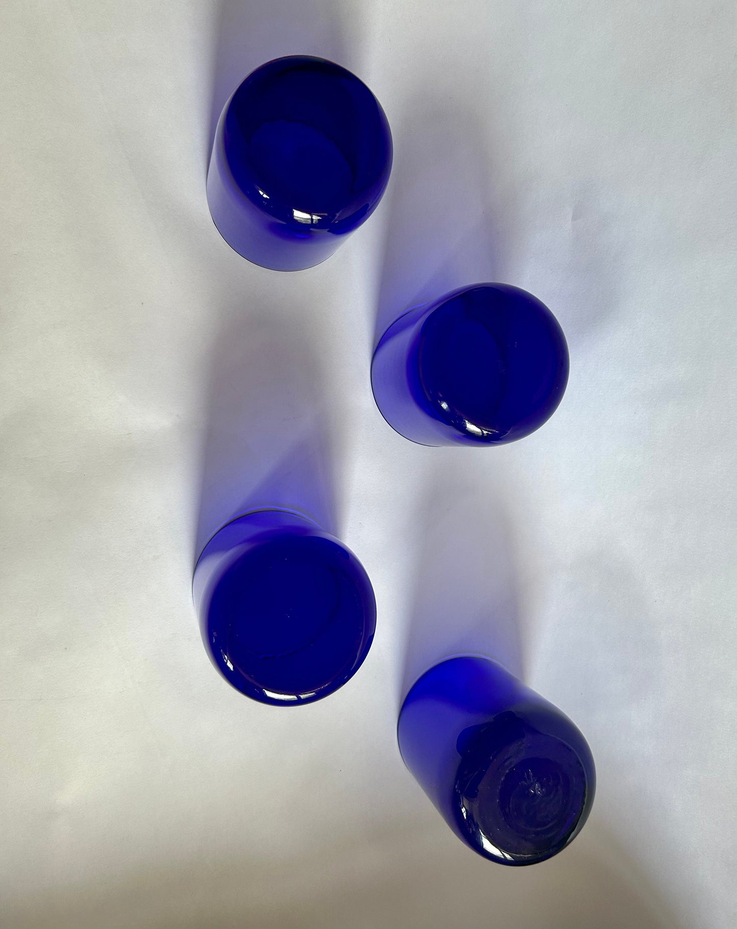 Libbey Cobalt Blue with Sophisticated Round Bottom - Vintage Drink-ware - Sold as a Set of 4