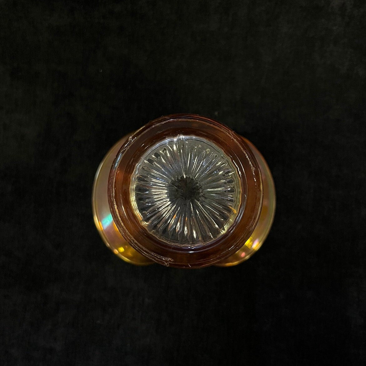 Marigold Carnival Glass Top Hat - Vintage