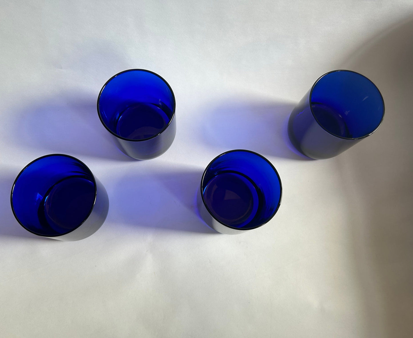 Libbey Cobalt Blue with Sophisticated Round Bottom - Vintage Drink-ware - Sold as a Set of 4