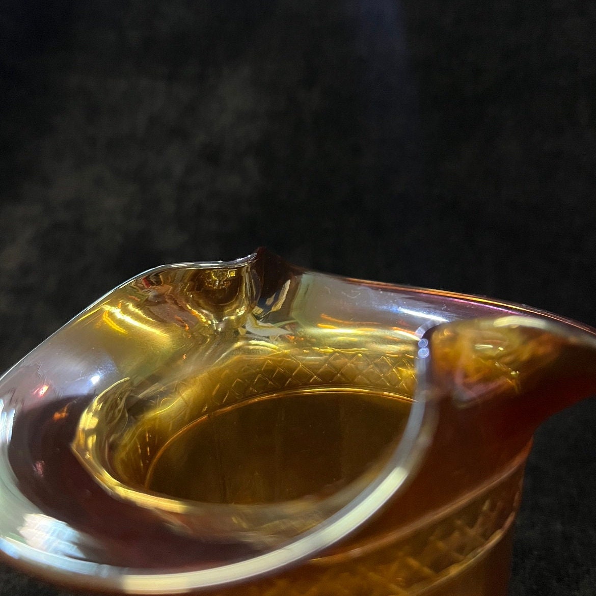 Marigold Carnival Glass Top Hat - Vintage