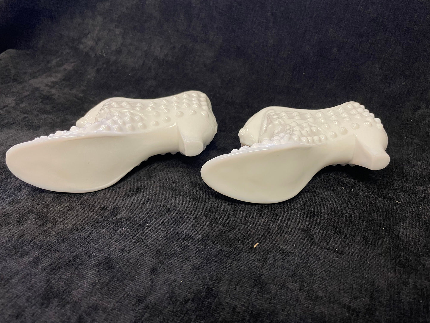 Fenton Hobnail Cat's Head Milk Glass Shoe - 2 Sold Individually