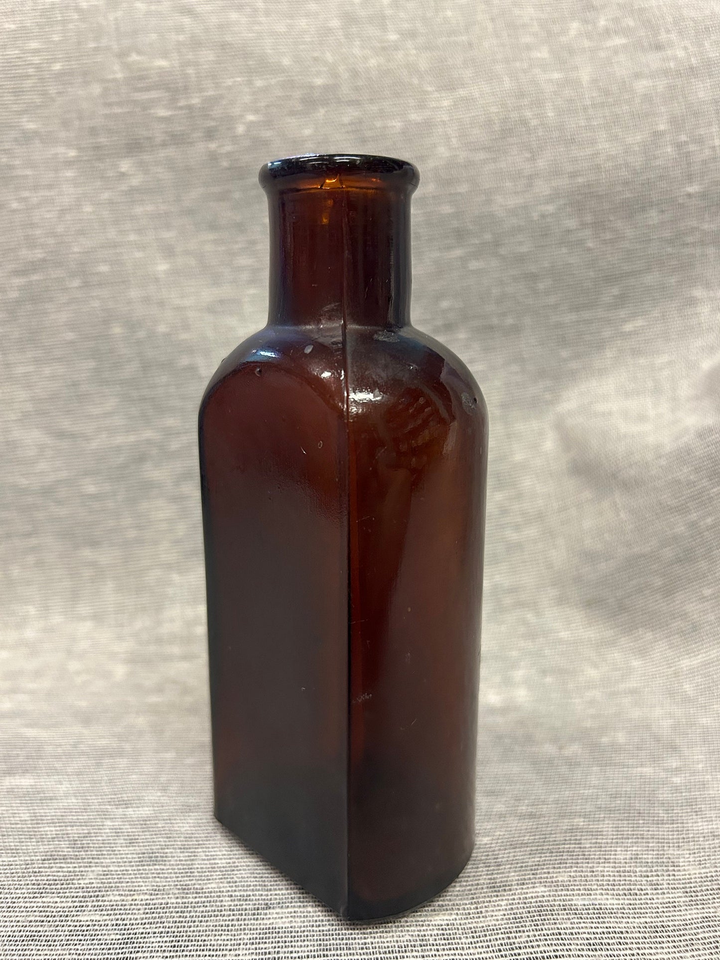 Dark Reddish-Brown Glass Medicine Bottle - Cork and Wire Stopper Style - early 1900s