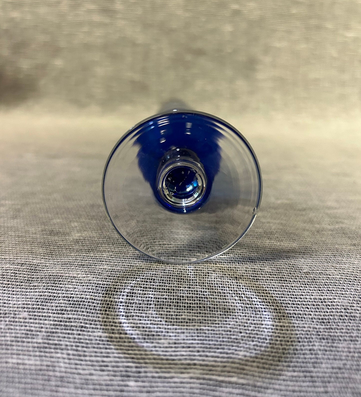 Hand Crafted Cobalt Bud Vase Etched with Blossoms- Etched Glass- Cobalt Blue- Bud Vase