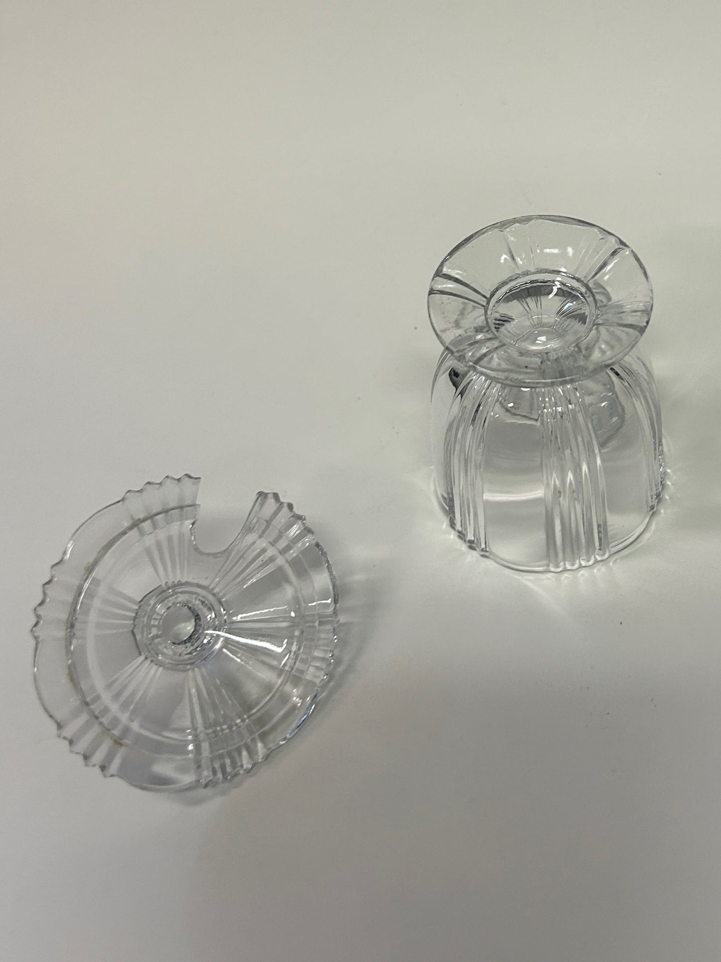 Clear Depression Glass Mustard Jar With Lid 3.5" tall - 1920s tiny Mustard jar -Perfect Size for Serving on Tray - Use with Tiny Spoon.