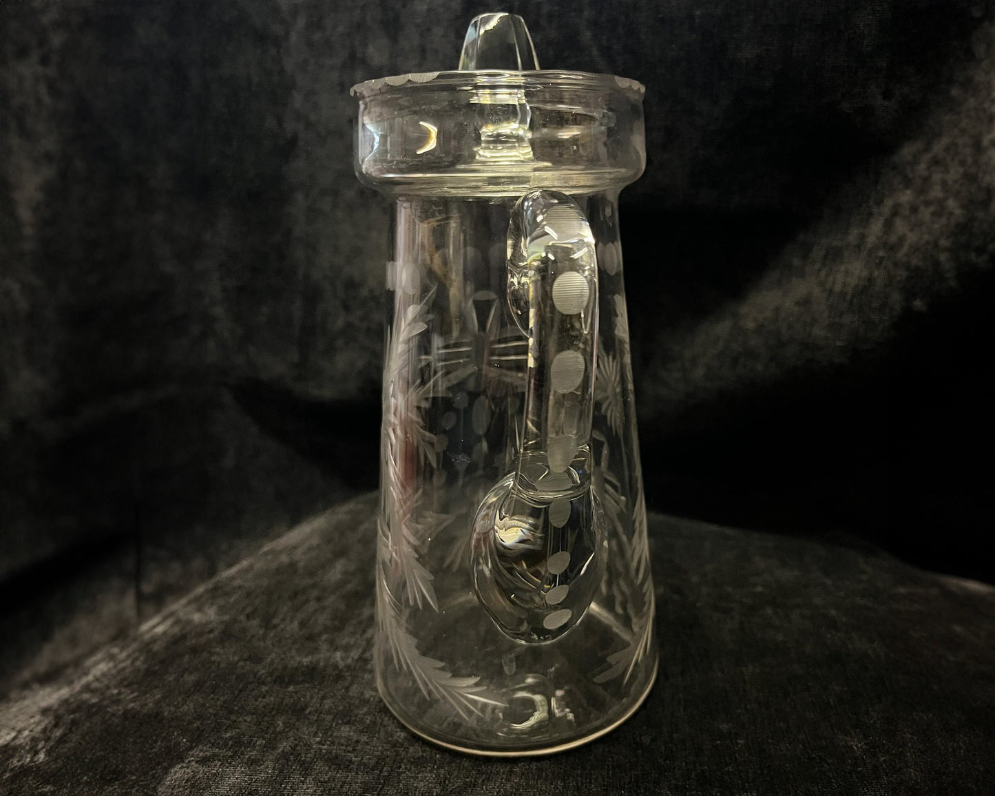 Holiday Garland Etched Crystal Pitcher - One Quart