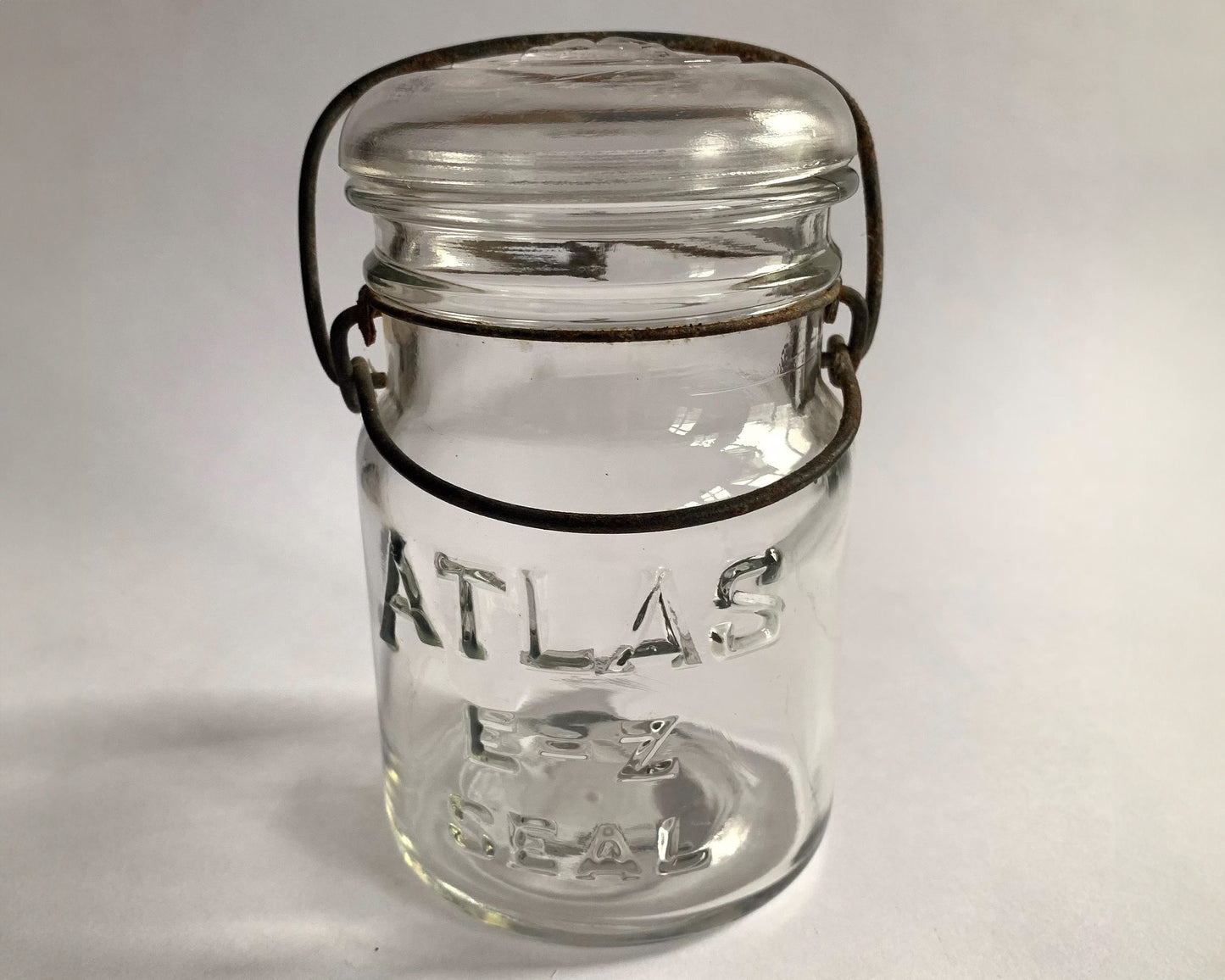Clear Pint Atlas E-Z Seal Jar - early Hazel Atlas Logo -Glass Lid Included