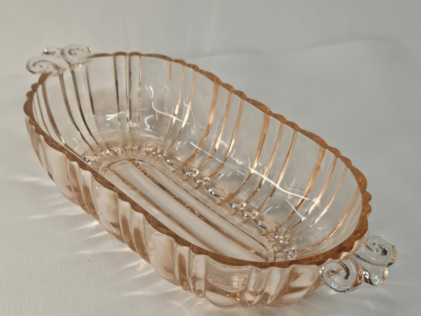 Blush Pink Oblong Relish Bowl - Anchor Hocking Pink Olive Dish - Old Cafe Pink Depression Glass - Pink Glass on your Dressing Table