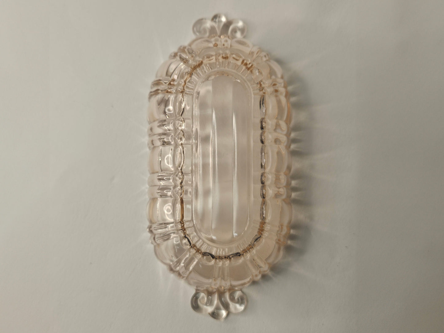 Blush Pink Oblong Relish Bowl - Anchor Hocking Pink Olive Dish - Old Cafe Pink Depression Glass - Pink Glass on your Dressing Table