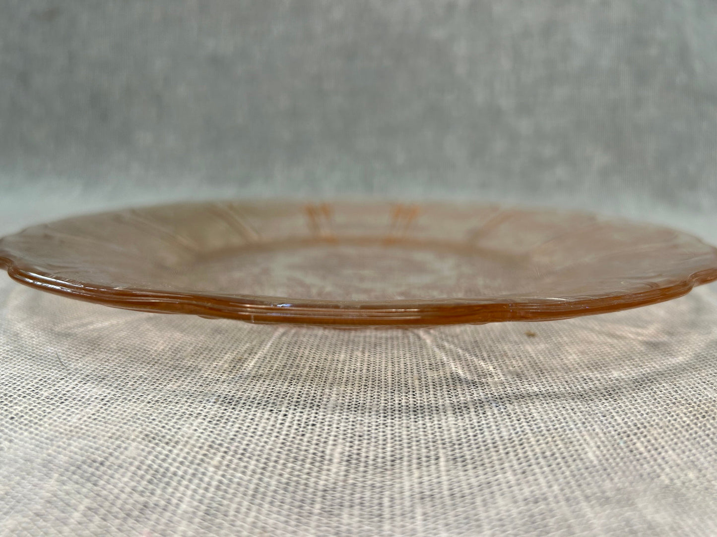 Jeannette Cherry Blossom Pink Depression Glass 7" Salad/Lunch Plates- Set of 8 Plates in Cherry Blossom Pink by Jeanette - Lovely Pink Glass