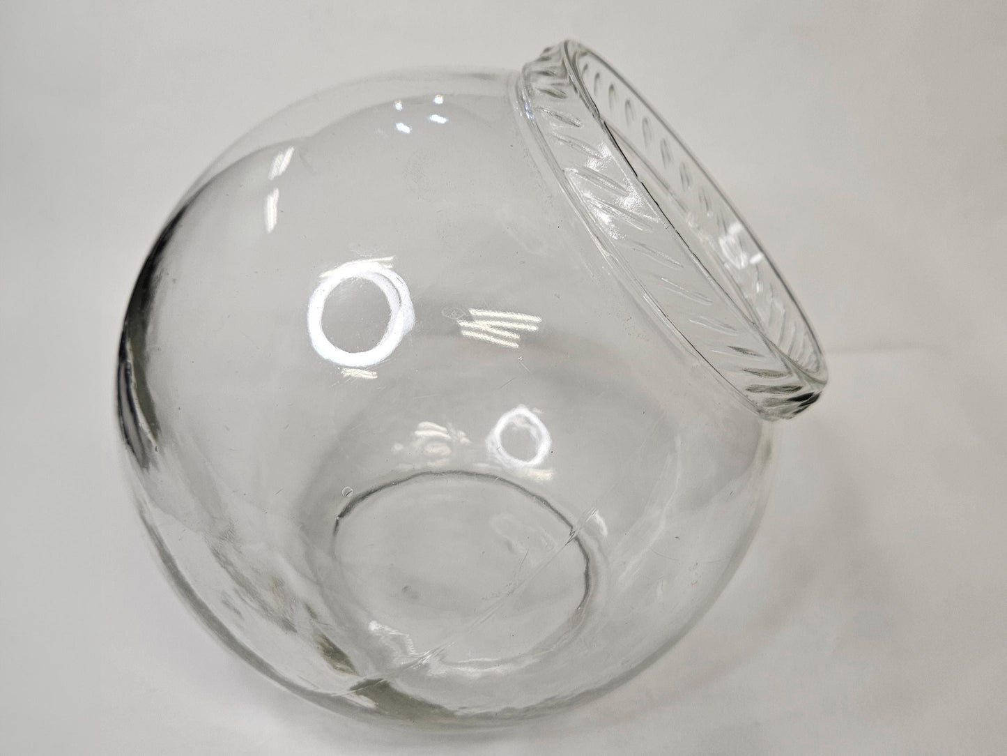 Early Pressed Glass Apothecary Jar- late 1800's General Store Candy Jar with Tin Lidded Storage Jar