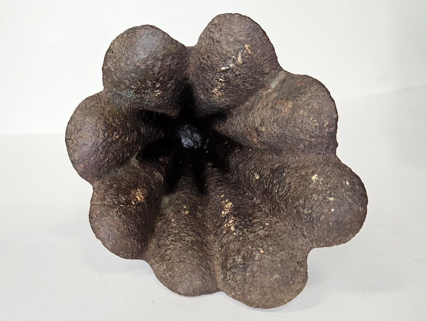 Cast Iron Flower Shaped Cemetery Vase - RARE Tulip/Blossom Shaped Iron Grave Site Vase - Antique Iron Flower Urn Holds Fresh Flowers