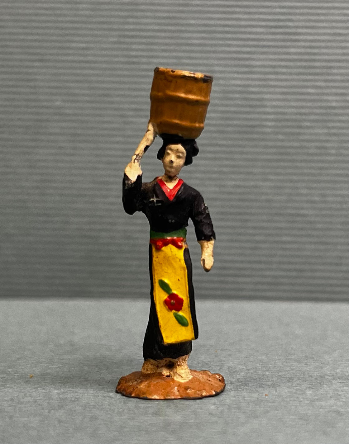 Miniature Japanese Metal Figurines - Sold as Set of 6