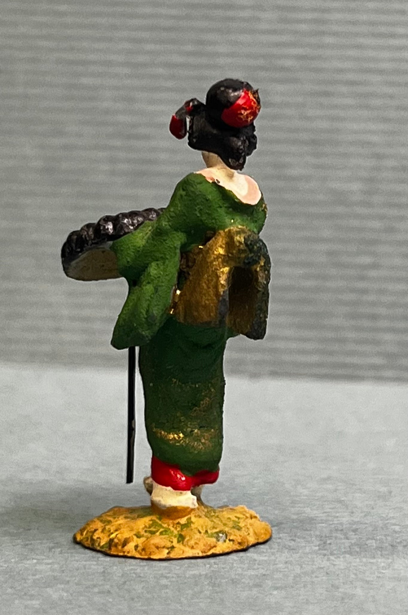 Miniature Japanese Metal Figurines - Sold as Set of 8