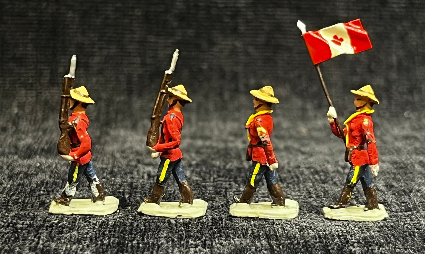 Miniature Royal Canadian Mounted Police Figurines - "Mounties" - Set of 4 - Sold as Set