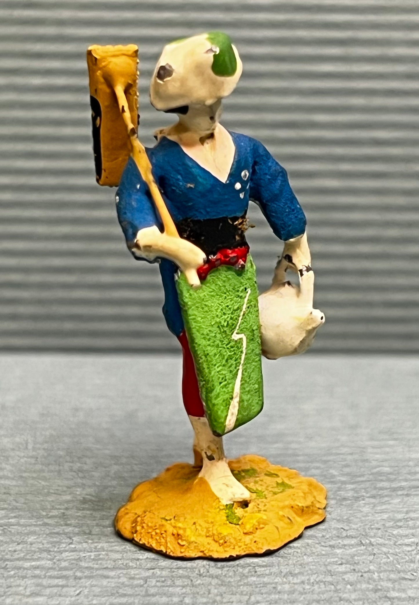Miniature Japanese Metal Figurines - Sold as Set of 5