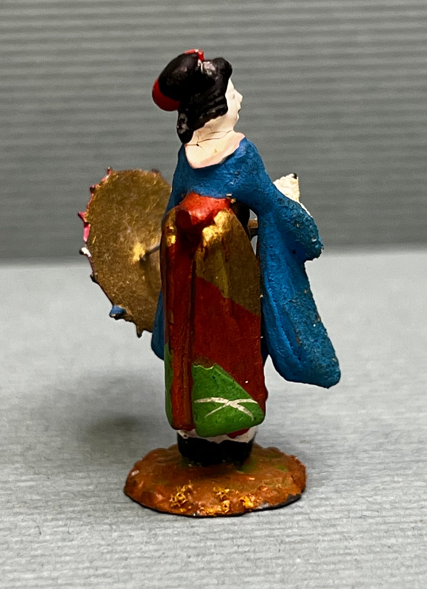 Miniature Japanese Metal Figurines - Sold as Set of 5