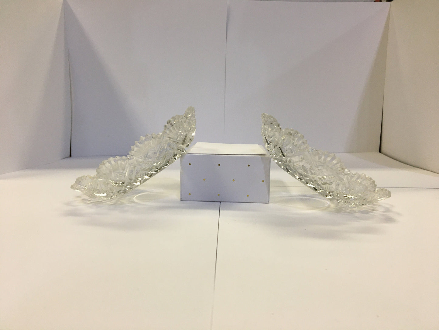 Pressed Glass Crystal Bowl - Snowflake Pattern 5.5 inch - Vintage