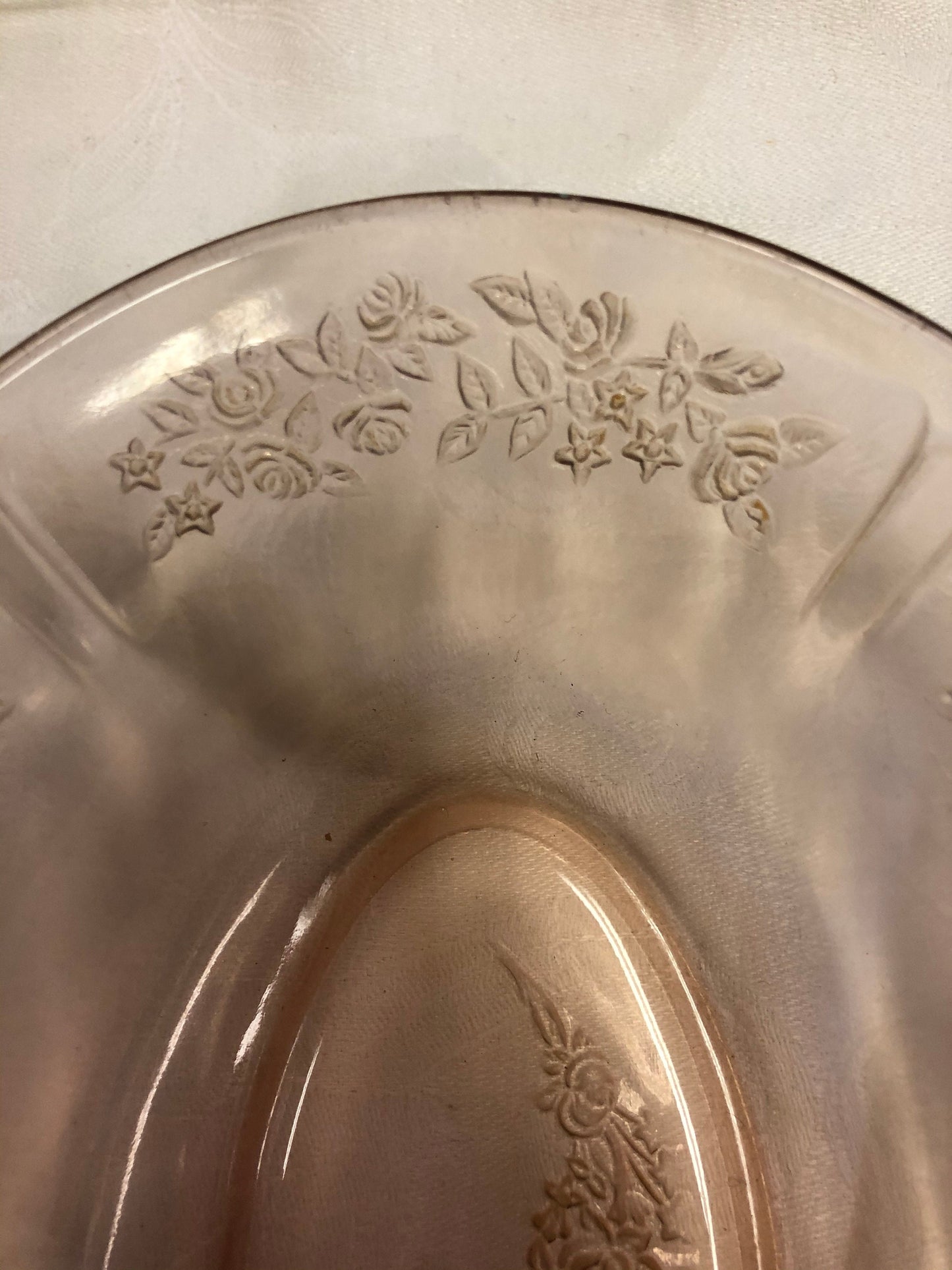 Sharon Pink Depression Glass Vegetable Bowl - Federal Glass Company - 1939 - Sharon Pink Serving Bowl