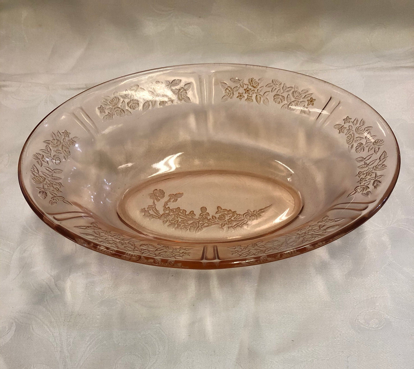 Sharon Pink Depression Glass Vegetable Bowl - Federal Glass Company - 1939 - Sharon Pink Serving Bowl