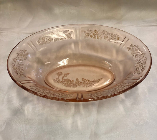 Sharon Pink Depression Glass Vegetable Bowl - Federal Glass Company - 1939 - Sharon Pink Serving Bowl