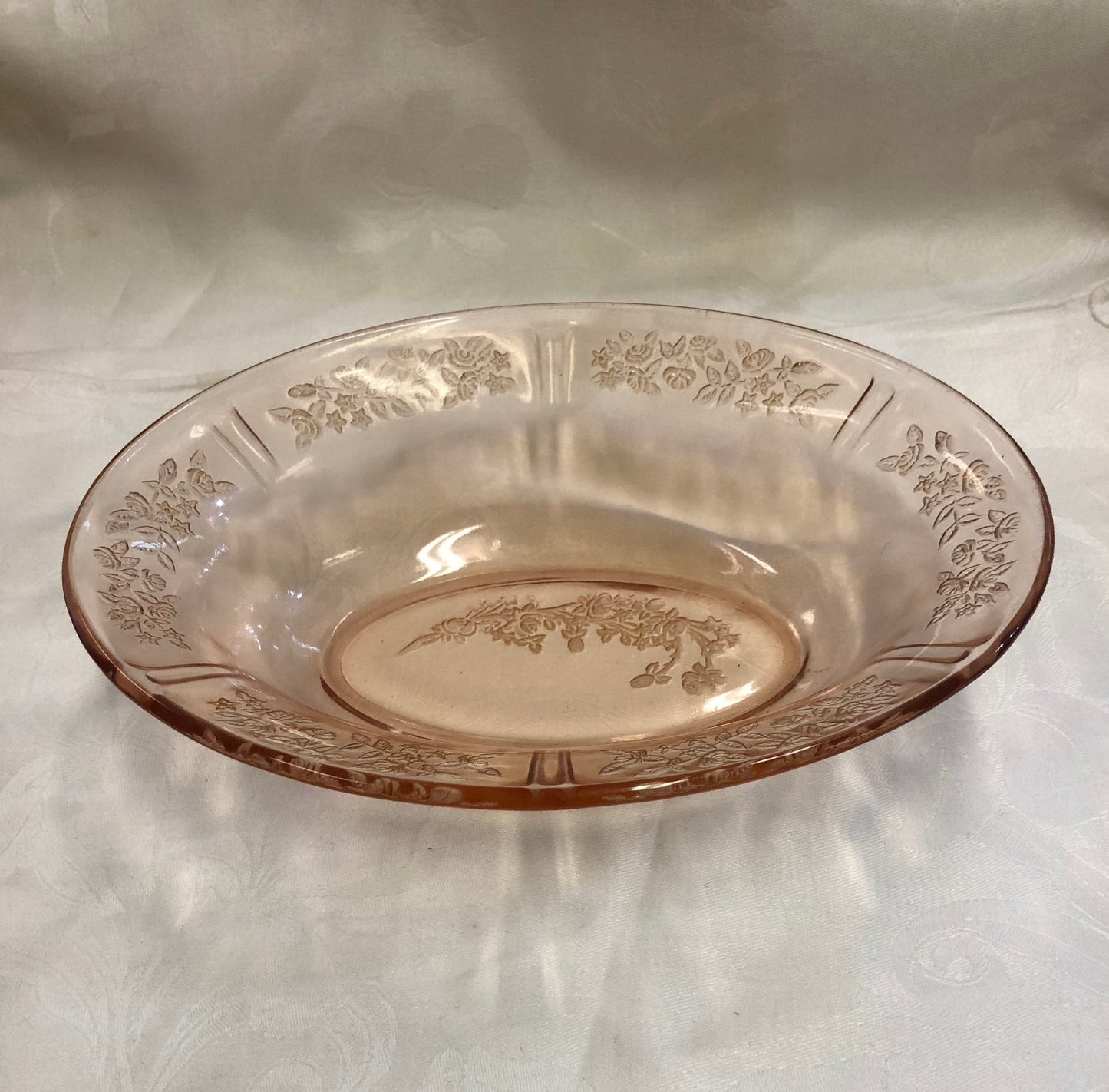 Sharon Pink Depression Glass Vegetable Bowl - Federal Glass Company - 1939 - Sharon Pink Serving Bowl